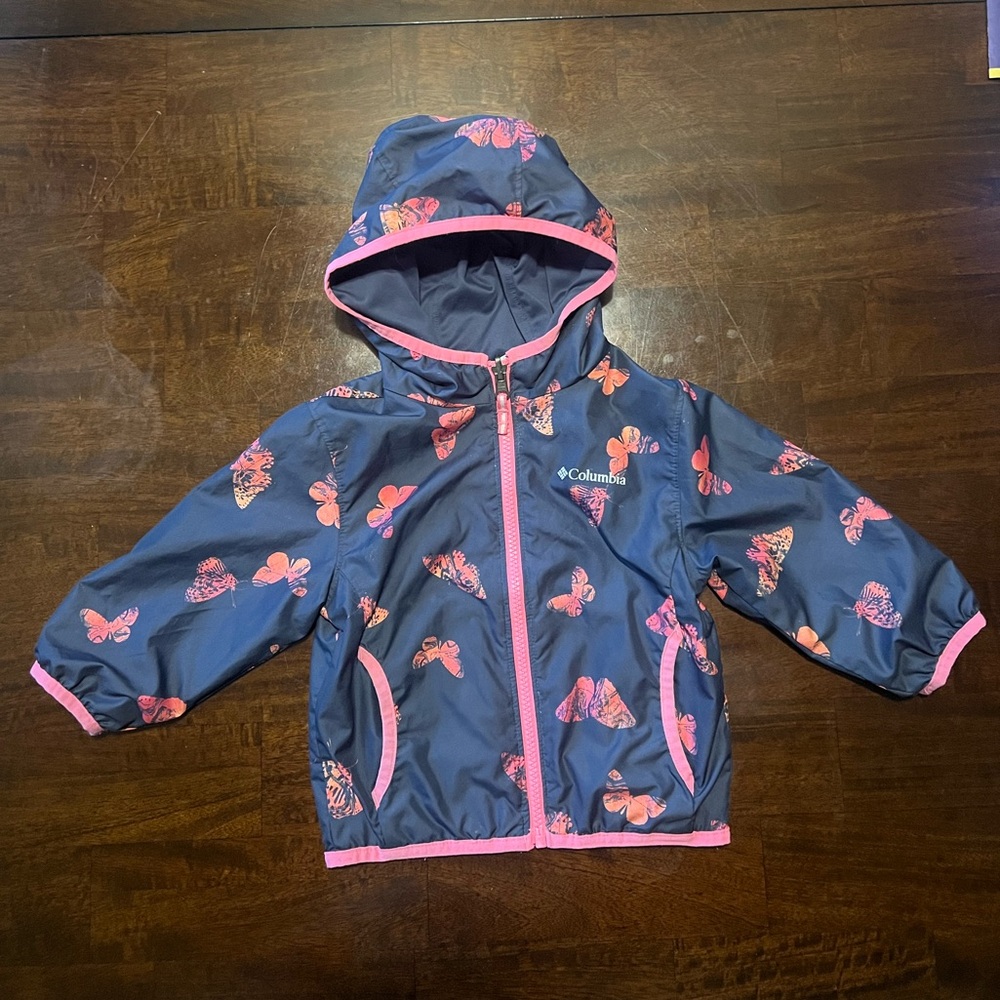 Columbia Children Reversible Butterfly and Navy Print Jacket Toddler